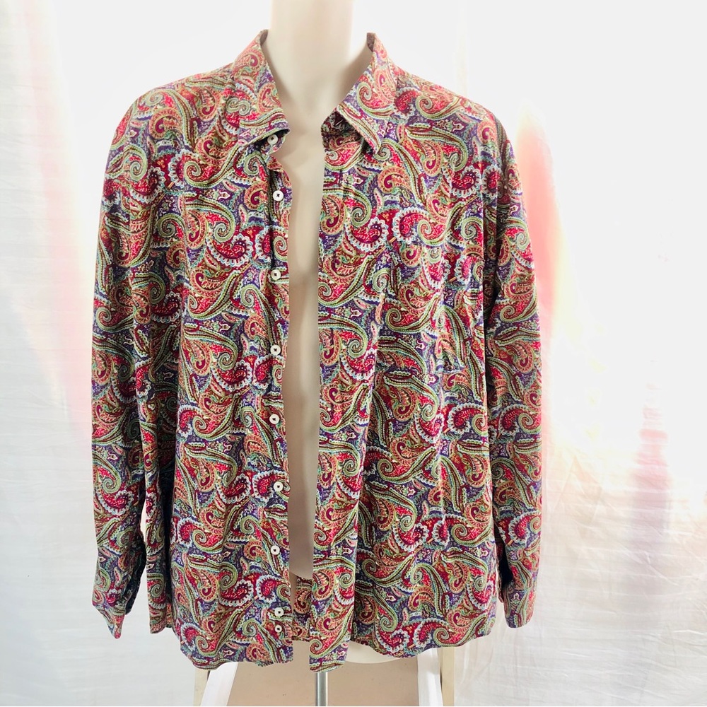 Alan Flusser Multicolor Paisley Casual Button Down Shirt